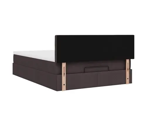 Ottomani Voodiraam Madratsiga, Tumepruun, 140X200 cm Kangas