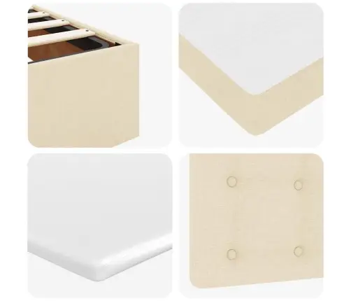 Osmanų Lova Su Čiužiniu Ir Led Kreminiu 140X200 Cm Audiniu