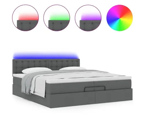 Osmanų Lovos Rėmas Su Čiužiniais, Pilkas, 200X200cm Audinys