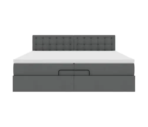 Osmanų Lovos Rėmas Su Čiužiniais, Pilkas, 200X200cm Audinys