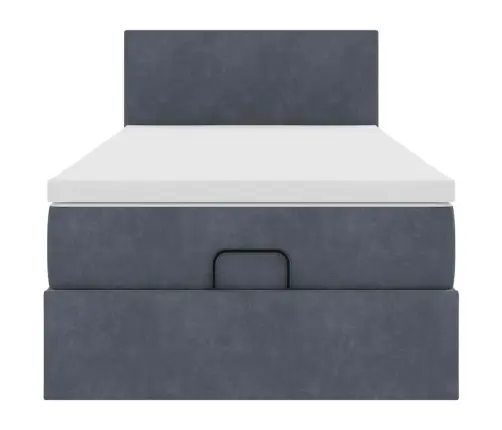 Osmaņu Gultas Rāmis Ar Matrača Tumši Pelēks 90X190Cm Samts Vidaxl