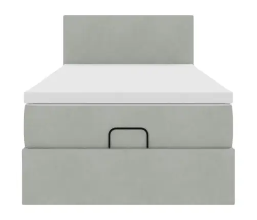Osmaņu Gultas Rāmis Ar Matrača Gaiši Pelēks 90X200Cm Samts Vidaxl