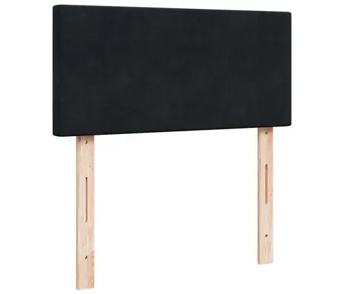 Ottomani Voodiraam Madratsiga, Must, 90X200cm Samet