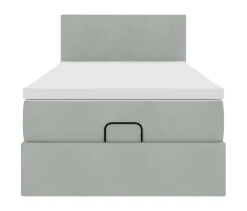 Osmaņu Gultas Rāmis Ar Matrača Gaiši Pelēks 100X200Cm Samts Vidaxl