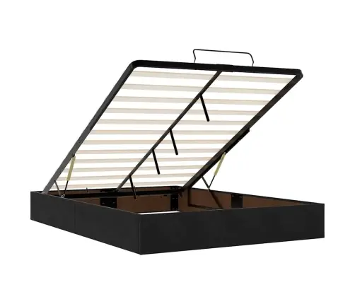 Osmaņu Gulta Ar Matraci & Leds, Melns, 140X190 Cm, Samts Vidaxl