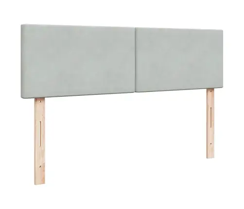 Osmaņu Gulta Ar Matraci & Leds, Gaiši Pelēks, 140X200Cm, Samts Vidaxl