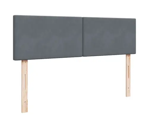 Osmaņu Gulta Ar Matraci & Leds, Tumši Pelēks, 140X200Cm, Samts Vidaxl