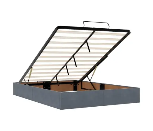 Osmaņu Gulta Ar Matraci & Leds, Tumši Pelēks, 140X200Cm, Samts Vidaxl