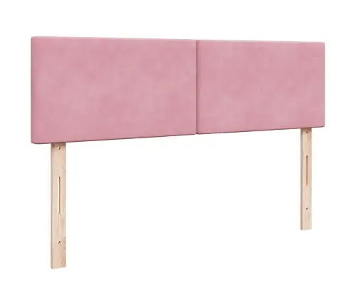 Osmaņu Gulta Ar Matraci & Leds, Rozā, 140X200Cm, Samts Vidaxl