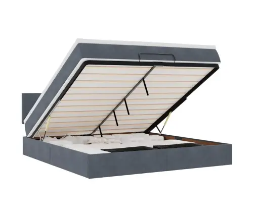 Osmaņu Gultas Rāmis Ar Matrača Tumši Pelēks 180X200 Cm Samts Vidaxl