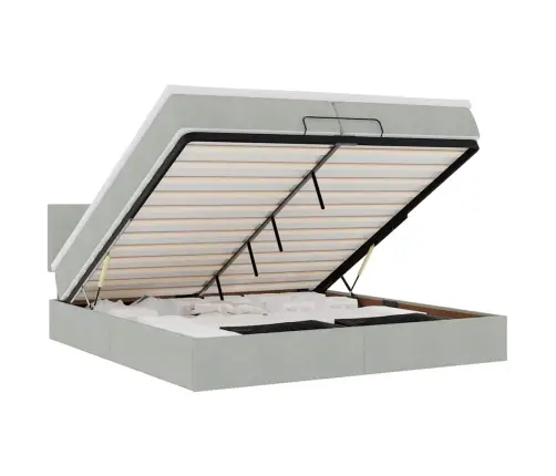 Osmaņu Gultas Rāmis Ar Matračiem Gaiši Pelēks 200X200Cm Audums Vidaxl