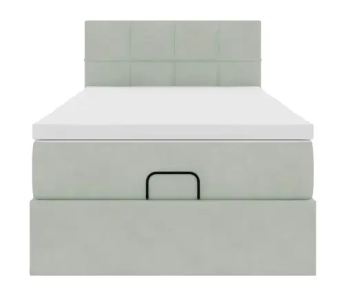 Osmaņu Gultas Rāmis Ar Matrača Gaiši Pelēks 80X200 Cm Samts Vidaxl