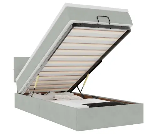 Osmaņu Gultas Rāmis Ar Matrača Gaiši Pelēks 90X190Cm Samts Vidaxl