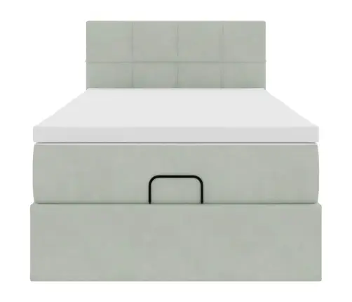 Osmaņu Gultas Rāmis Ar Matrača Gaiši Pelēks 90X190Cm Samts Vidaxl