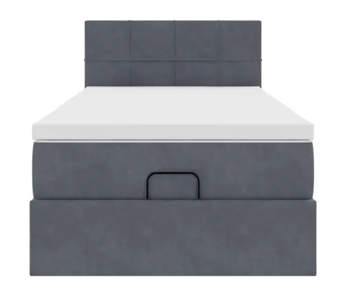 Ottomani Voodiraam Madratsiga, Tumehall, 90X190cm Samet