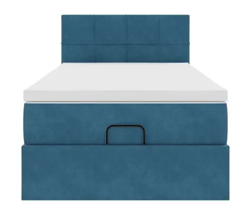 Osmaņu Gultas Rāmis Ar Matrača Tumši Zils 90X190Cm Samts Vidaxl