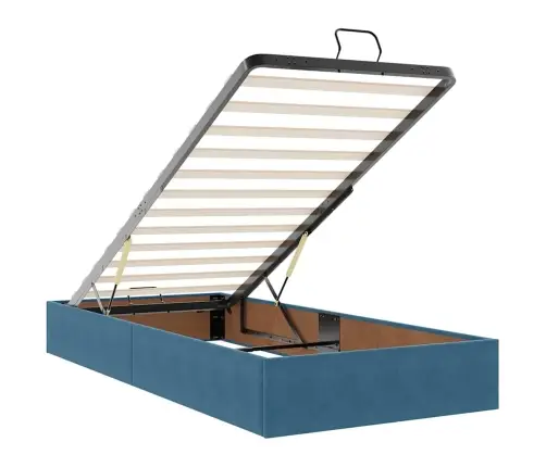 Osmaņu Gultas Rāmis Ar Matrača Tumši Zils 90X190Cm Samts Vidaxl