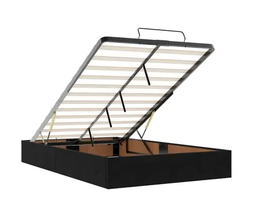 Osmaņu Gulta Ar Matraci&Leds, Melns, 120X190 Cm, Samts Vidaxl