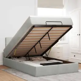 Osmaņu Gultas Rāmis Ar Matrača Gaiši Pelēks 120X200Cm Samts Vidaxl