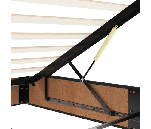 Osmanų Lovos Rėmas Su Čiužiniu, Juodas, 120X200cm Aksomas