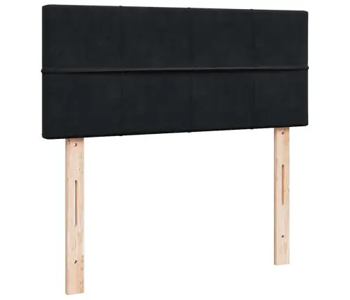 Osmanų Lovos Rėmas Su Čiužiniu, Juodas, 120X200cm Aksomas
