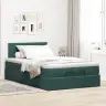 Osmaņu Gultas Rāmis Ar Matrača&Led Tumši Zaļš 120X200Cm Velvet Vidaxl