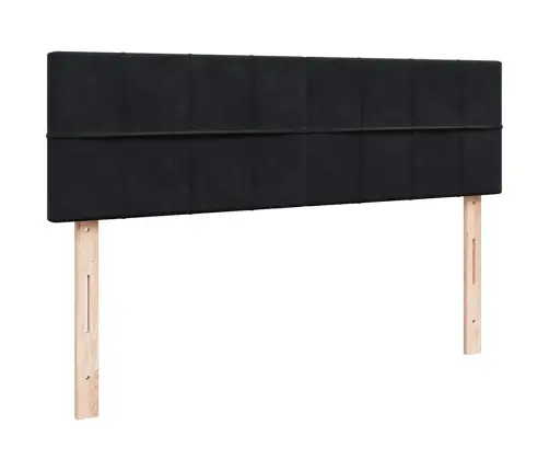 Osmaņu Gulta Ar Matraci & Leds, Melns, 140X190 Cm, Samts Vidaxl