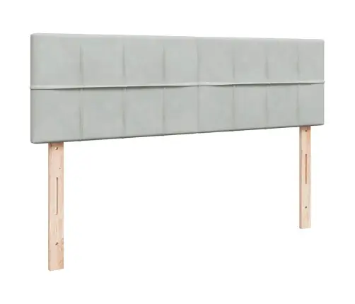 Osmaņu Gulta Ar Matraci & Leds, Gaiši Pelēks, 140X200Cm, Samts Vidaxl