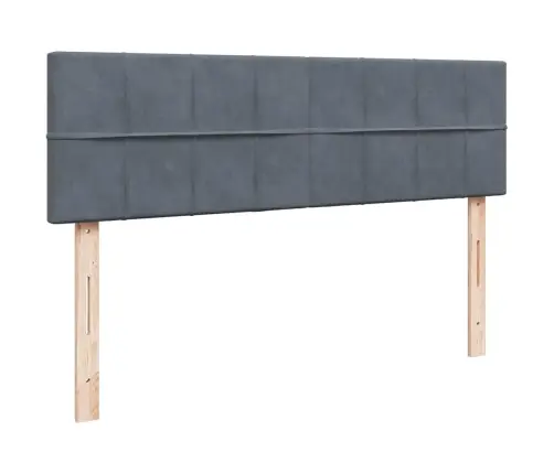 Osmanų Lova Su Čiužiniu Ir Led Tamsiai Pilka 140X200Cm Velvet