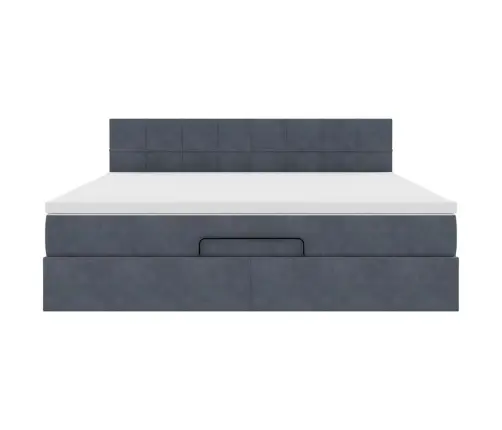 Osmaņu Gultas Rāmis Ar Matrača Tumši Pelēks 180X200 Cm Samts Vidaxl