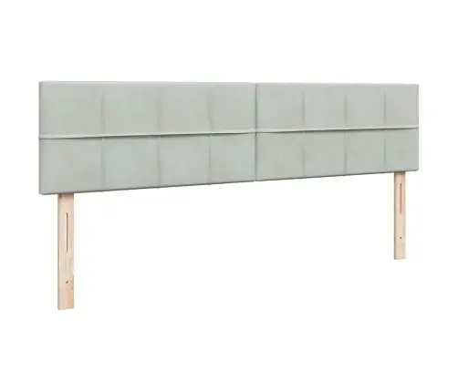 Ottomani Voodiraam Madratsitega, Helehall, 200X200 cm Samet