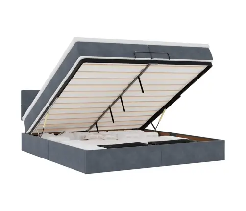 Osmaņu Gultas Rāmis Ar Matračiem Tumši Pelēks 200X200Cm Audums Vidaxl