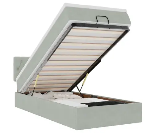 Osmaņu Gultas Rāmis Ar Matrača Gaiši Pelēks 80X200 Cm Samts Vidaxl