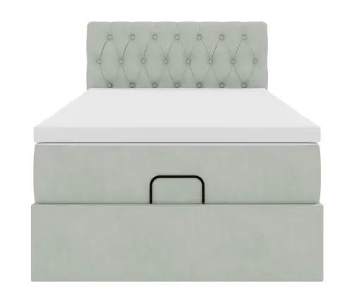 Osmaņu Gultas Rāmis Ar Matrača Gaiši Pelēks 90X190Cm Samts Vidaxl