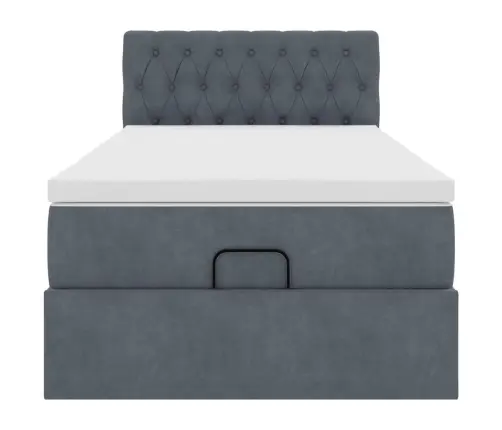 Osmaņu Gultas Rāmis Ar Matrača Tumši Pelēks 90X190Cm Samts Vidaxl