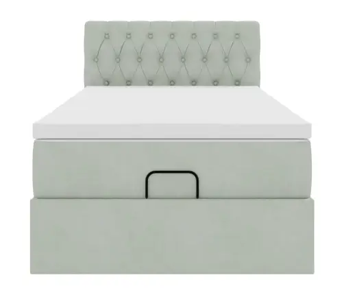 Osmaņu Gultas Rāmis Ar Matrača Gaiši Pelēks 100X200Cm Samts Vidaxl