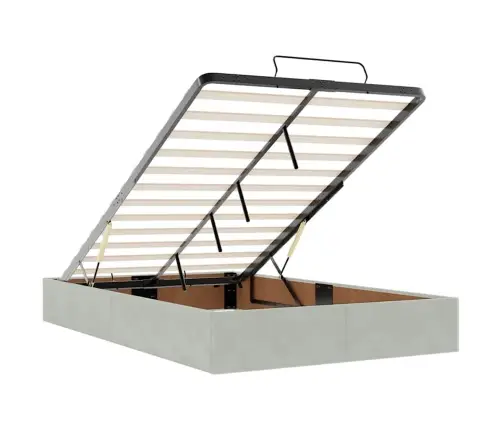 Osmanų Lova Su Čiužiniu Ir Led, Šviesiai Pilkas, 120X190Cm