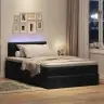 Ottomani Voodi Madratsi Ja Led, Must, 120X190cm Samet