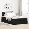 Ottomani Voodi Madratsi Ja Led, Must, 120X190cm Samet