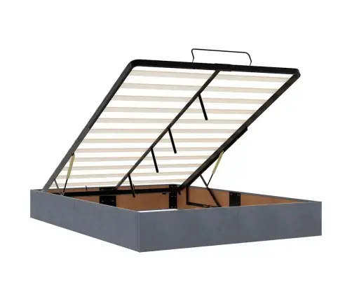 Osmaņu Gulta Ar Matraci & Leds, Tumši Pelēks, 140X190Cm, Samts Vidaxl