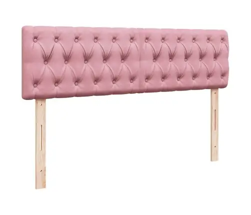 Osmaņu Gulta Ar Matraci & Leds, Rozā, 140X190Cm, Samts Vidaxl