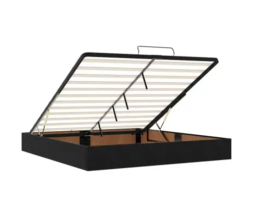 Osmaņu Gultas Rāmis Ar Matraci Un Led Melns 160X200Cm Samts Vidaxl