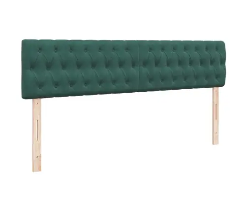 Osmaņu Gultas Rāmis Ar Matraci&Led Tumši Zaļš 160X200Cm Samts Vidaxl