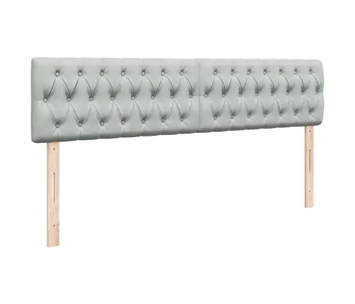 Ottomani Voodi Madratsiga Ja Led, Helehall, 180X200cm Samet