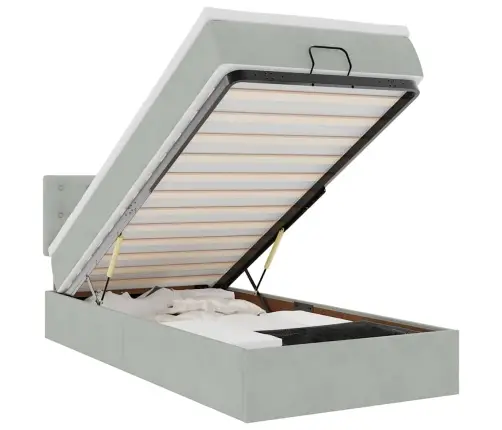 Osmaņu Gultas Rāmis Ar Matrača Gaiši Pelēks 90X200Cm Samts Vidaxl