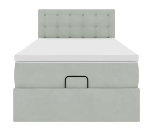 Osmaņu Gultas Rāmis Ar Matrača Gaiši Pelēks 90X200Cm Samts Vidaxl