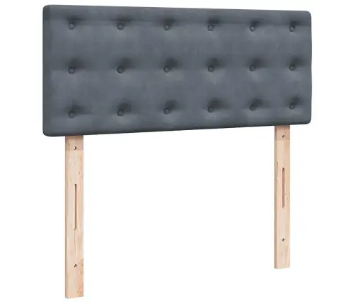 Osmaņu Gulta Ar Matraci&Leds, Tumši Pelēks, 120X190 Cm, Samts Vidaxl