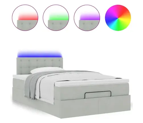 Osmaņu Gultas Rāmis Ar Matrača Gaiši Pelēks 120X200Cm Samts Vidaxl Osmaņu Gultas Rāmis Ar Matrača Gaiši Pelēks 120X200Cm Samts Vidaxl