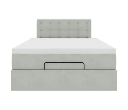 Osmaņu Gultas Rāmis Ar Matrača Gaiši Pelēks 120X200Cm Samts Vidaxl Osmaņu Gultas Rāmis Ar Matrača Gaiši Pelēks 120X200Cm Samts Vidaxl