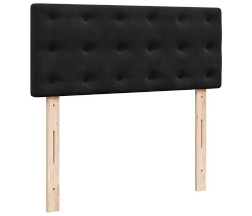 Ottomani Voodiraam Madratsiga, Must, 120X200 cm Samet